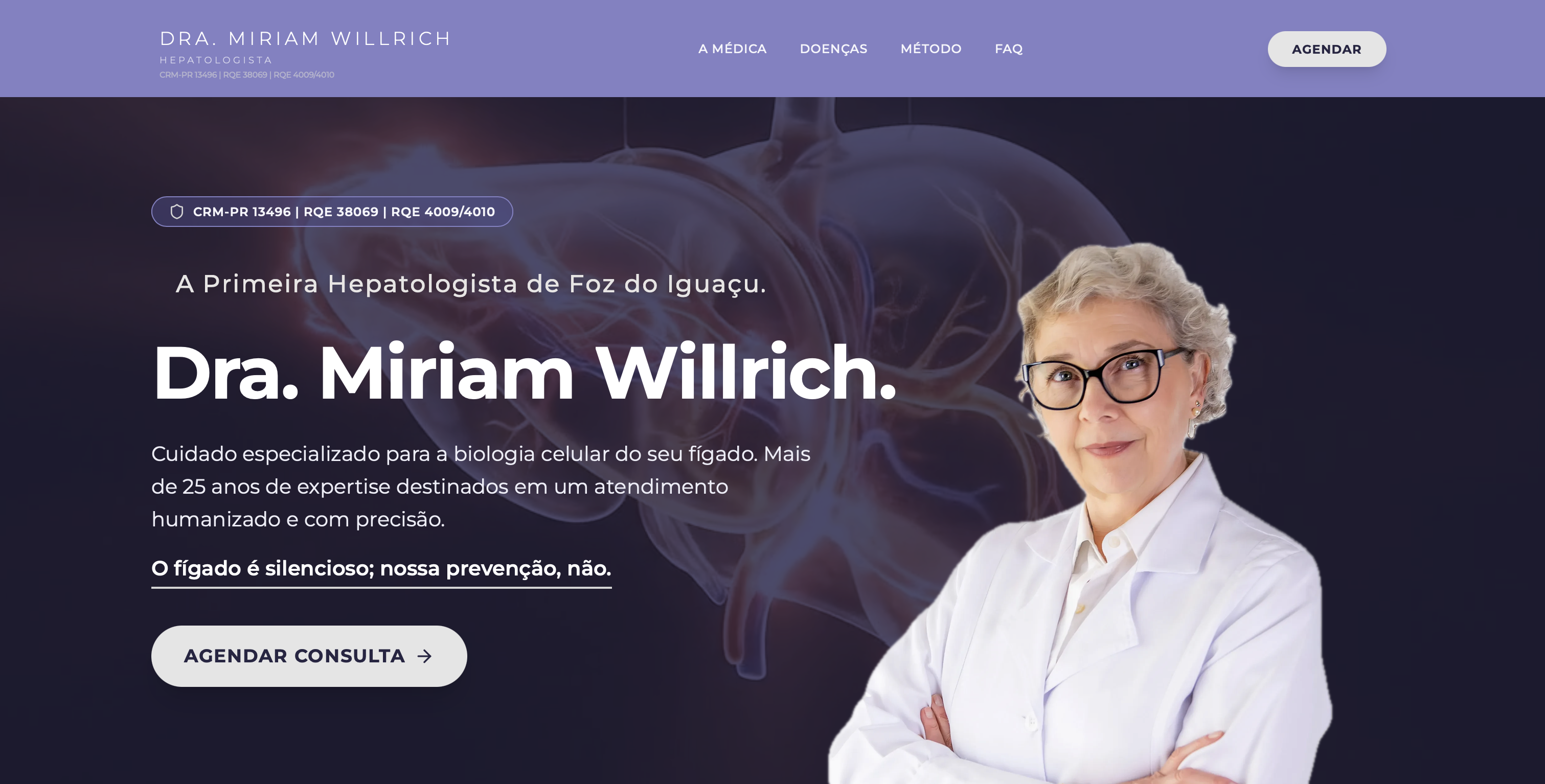 Website Dra. Miriam Willrich - Hepatologista em Foz do Iguacu